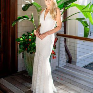 Tadashi White Halter Dress